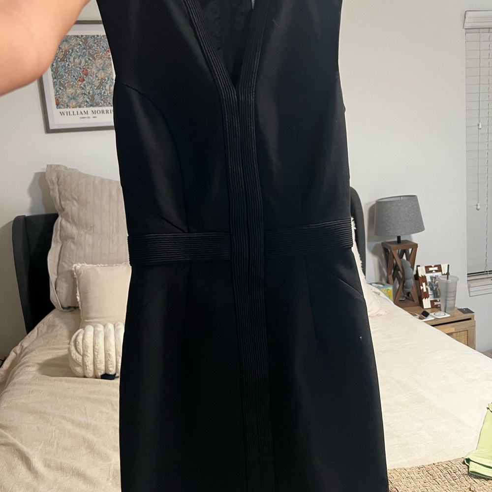 H&M black sheath dress with notched neck